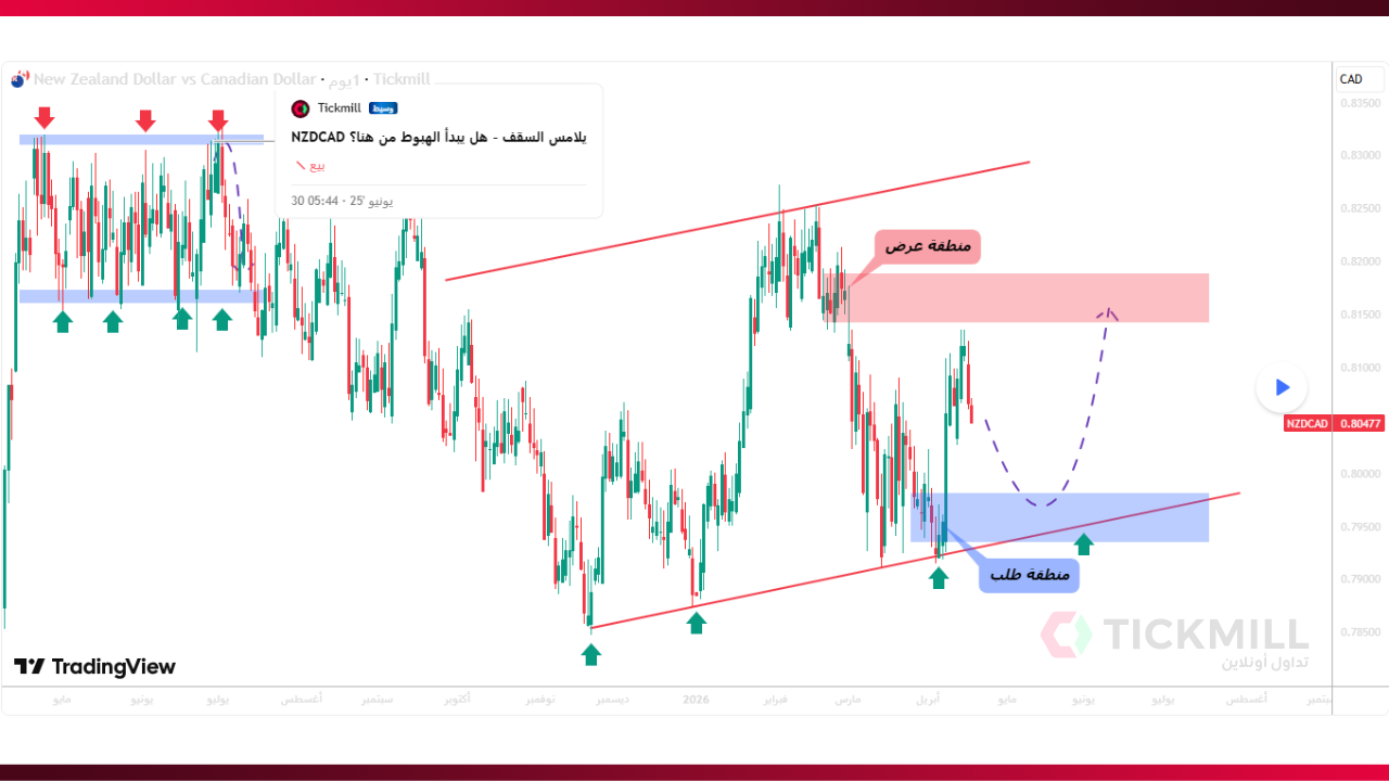 NZDCAD عند دعم قوي… فرصة ارتداد؟