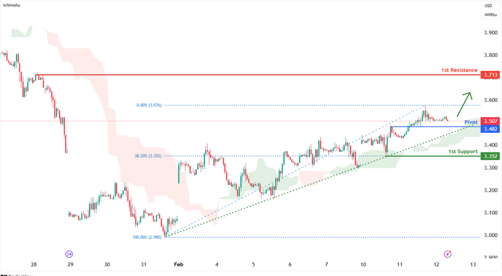 Natural Gas Futures (ng1!) H1 | Falling to Pullback Support