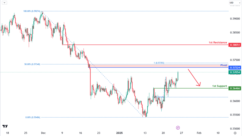 NZDUSD 4h | Bearish Reversal