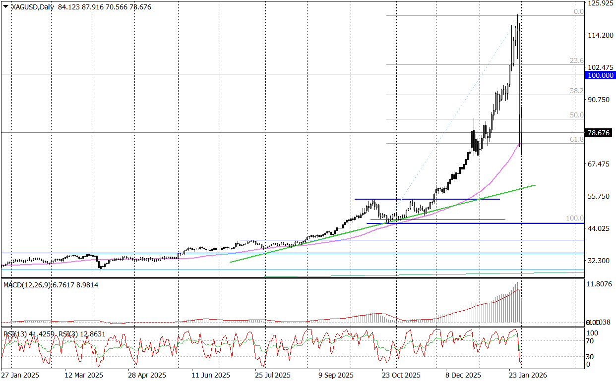 Załamanie Cen Srebra. Czy Poziom 75 USD Zatrzyma Spadki?
