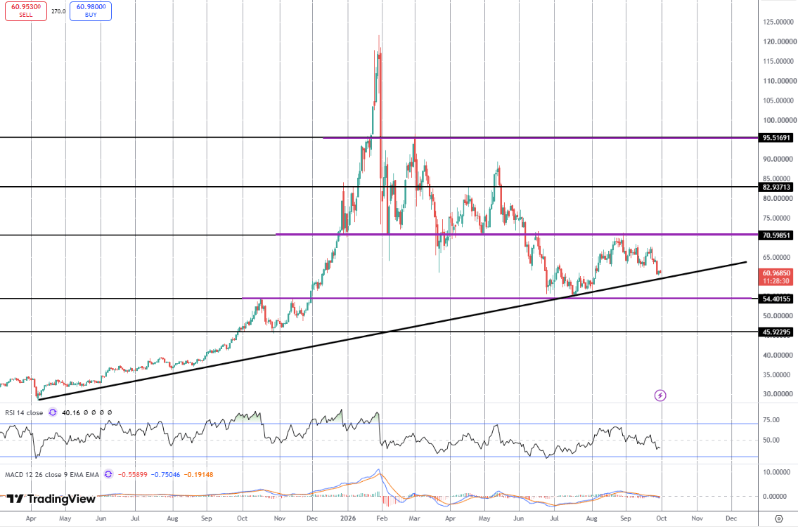 Silver Holding Bull Trend Line For Now